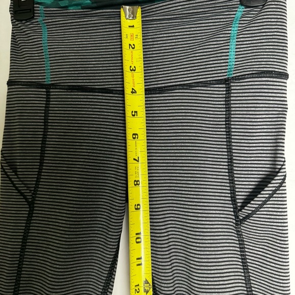 Lululemon Rebel Runner Crop Mini Stripe Ankle Zip Reflective High Waist Pockets - Picture 15 of 16